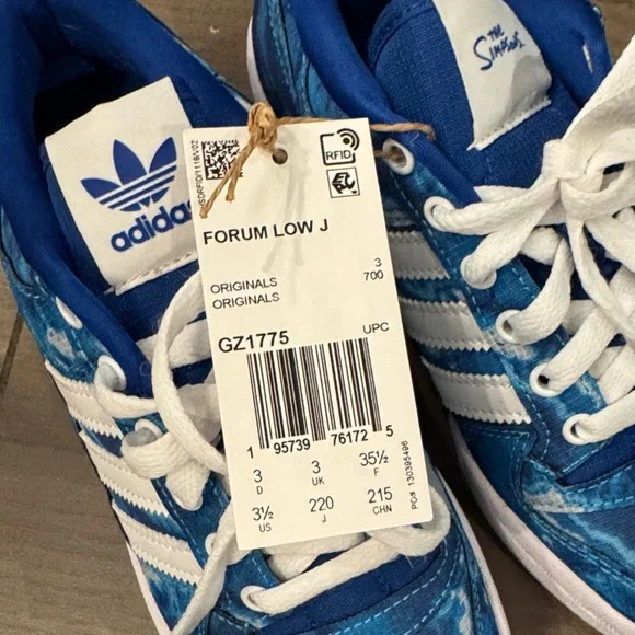 Adidas the Simpsons Forum Low J Kids Tie-Dye Blue Sneakers
